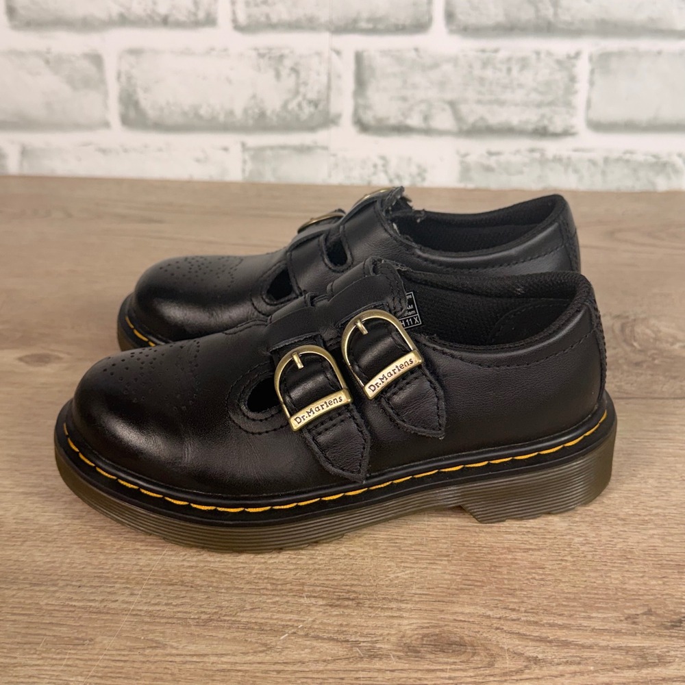 Dr. Martens 8065 J Mary Jane Double Strap Black Girls Size 12